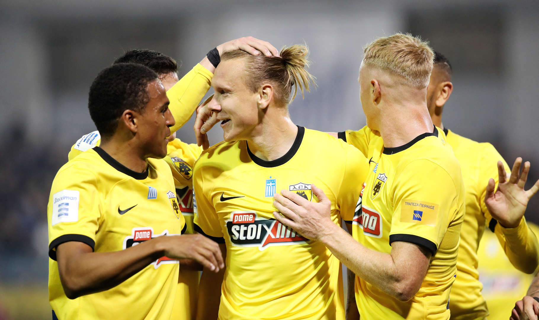 Πανηγυρισμοί γκολ ΑΕΚ Βίντα με Λαμία