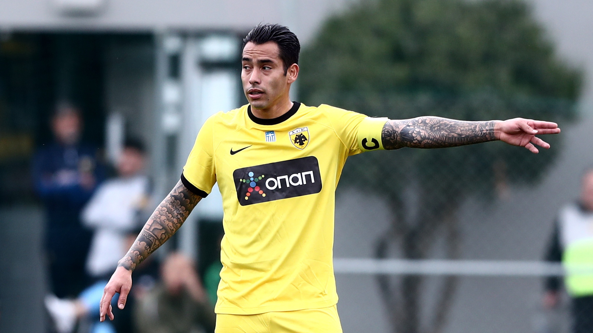 Αλμέιδα και παίκτες της ΑΕΚ βλέπουν τον Αραούχο (pics)