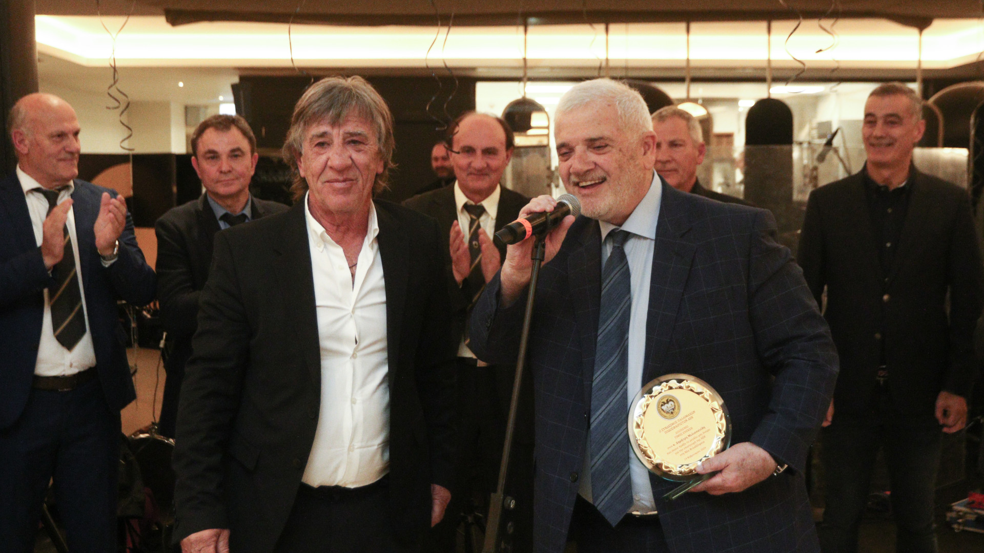 O Δημήτρης Μελισσανίδης στην γιορτή των παλαιμάχων της ΑΕΚ