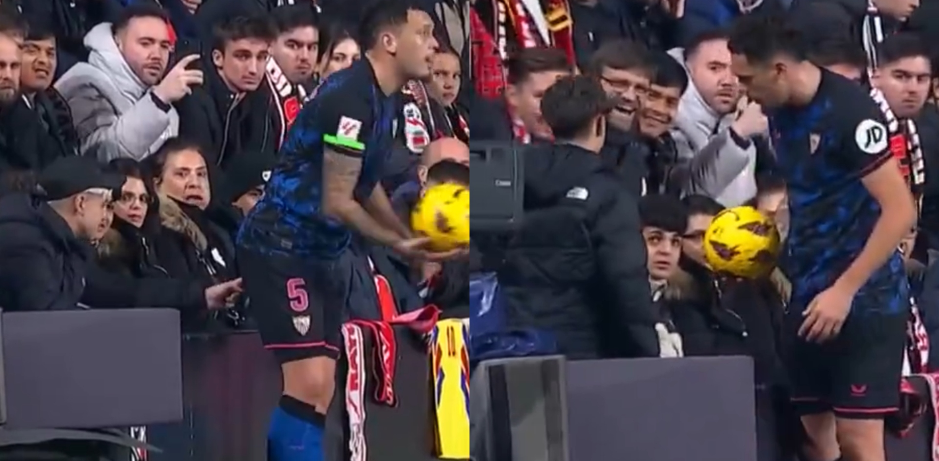 Άσεμνη χειρονομία στον Οκάμπος από οπαδό της Ράγιο την ώρα που εκτελούσε πλάγιο